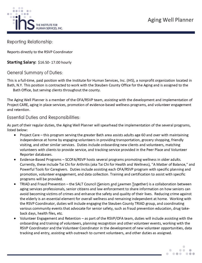 Aging Well Planner 2022docx Page 1 786x1024 - Job Post: Aging Well Planner (Full-Time) - Contracted to Steuben OFA