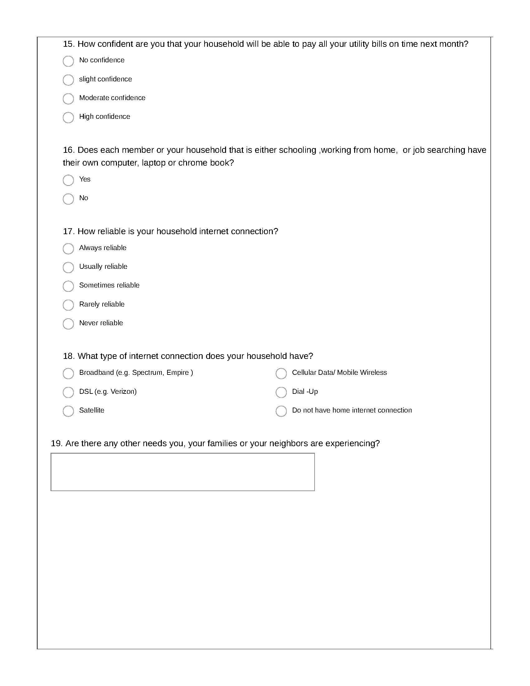 COVID 19 Community Needs Assessment Page 4 - ProAction Community Needs Assessment
