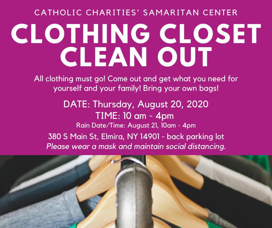 Clothing Closet Clean Out 2020 - Samaritan Center to  Host Clothing Giveaway