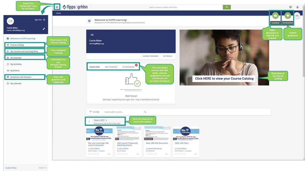 LMS Nav Job Aid 1024x576 - FLPPS Launches Online Learning Platform on coronavirus